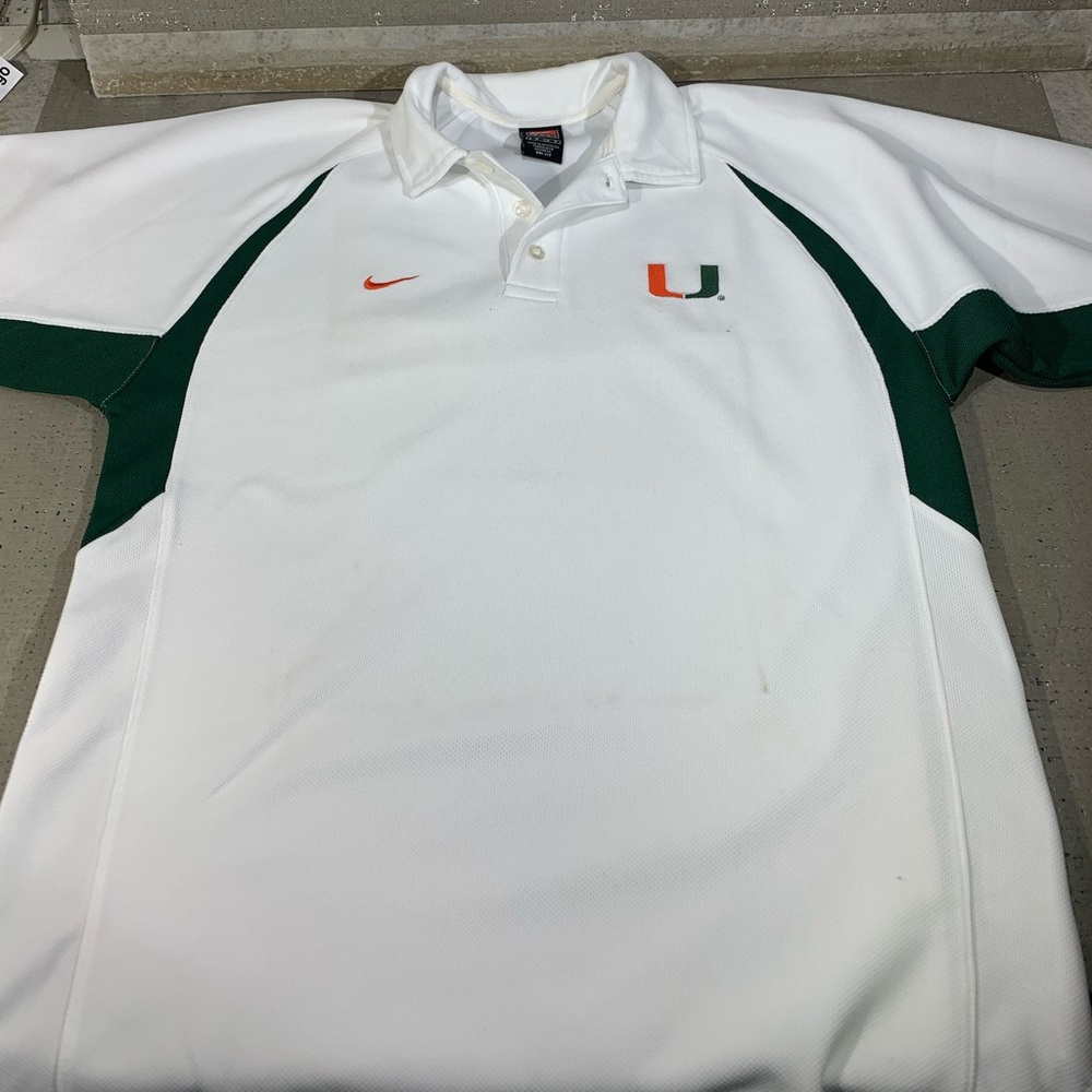 Nike University Of Miami Polo Green Orange size S